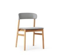 Herit Chaise de Table à Manger Rembourré Chêne/Gris