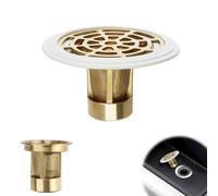 HERKINDNESS Bonde de Douche Anti Odeur, Siphon Douche Cuivre 27-55 mm | Clapet anti odeur en cuivre avec anneau caoutchouc, installation facile pour siphon de sol, douche, salle bain et évacuation