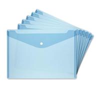 Herlitz 10657930 Porte-documents A4 avec bouton pression, lot de 6, incolore. bleu