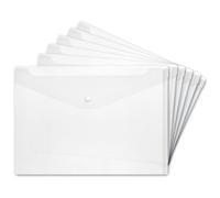 Herlitz 10657930 Porte-documents A4 avec bouton pression, lot de 6, incolore. neutre