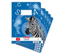 Herlitz 10767283 Staufen Cahier A4, 03, 32 feuilles : Motif : Zèbre, FSC Mix, Lot de 5