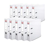 Herlitz 10834364 ChromoColour Lot de 10 classeurs à levier en polypropylène A4 80 mm Blanc