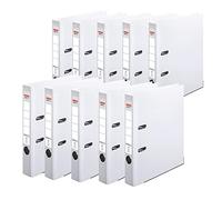 Herlitz 10834786 MaX.file protect+ Lot de 10 classeurs A4 avec revêtement en polypropylène Blanc Largeur de dos 5 cm