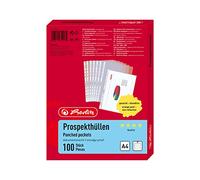 Herlitz Pochette perforée A4 grainée 0,085 mm Pack de 100