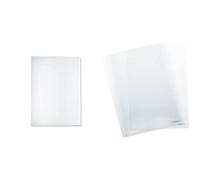 Herlitz 10843746 Lot de 100 pochettes à coin transparentes en plastique A4 Standard 0,11 mm & 10843753 Lot de 100 pochettes à coin en plastique grainées A4 Eco. (Import Allemagne) Transparent