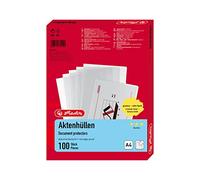 Herlitz 10843746 Lot de 100 pochettes à coin transparentes en plastique A4 Standard 0,11 mm (Import Allemagne)