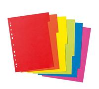 Herlitz Intercalaires en carton A4 uni colorés, 6 parties