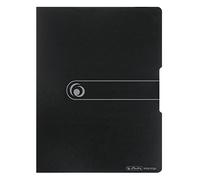 Herlitz 11207347 Porte-vue A4, 20 pochettes, étiquette de dos opaque bleu Opak Schwarz