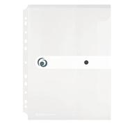 Herlitz 11292935 Pochette porte-documents A4 en plastique avec bouton pression Blanc transparent