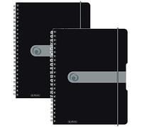Herlitz 11293073 Lot de 2 cahiers à spirales de papier sans bois Noir Format A4
