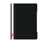 Herlitz 11317096 Pack de 10 chemises Quality format A4 en polypropylène avec couverture transparente et bande de marquage, Noir