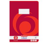 Herlitz 3324001 Lot de 10 cahiers style 40 quadrillés avec marge FSC bois mélangé Couleurs assorties Format A4