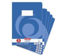 Herlitz 340257 Cahier A4, 32 feuilles, linéature 25, FSC Mix, Lot de 5