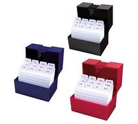 herlitz 50022939 Boîte à cartes, au format A8, remplie de cartes et d'onglets, couleurs assorties, choix de couleurs possibles, 1 pièce