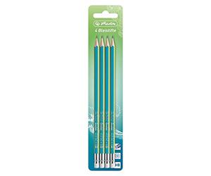 Herlitz 50033638 GREENline Lot de 4 crayons HB sur carte blister