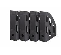 herlitz 50033980 Classic Lot de 4 classeurs à levier en plastique recy 4 et C4 avec certificat Blauer Engel Anthracite