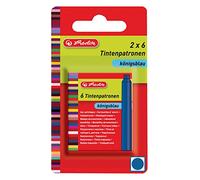 Herlitz 8622102 cartouches d'encre standard, bleu, 2 x 6 pièces