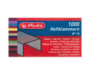 Herlitz Agrafes No. 10, 2 X 1000 Pièces Sur Carte, Galvanisé No. 10