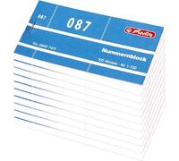 Herlitz Blocs numérotés 1-1000, 105 x 50 mm (10 × 100 démolitions, blanc)