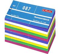Herlitz Blocs numérotés 1-1000 105 x 50 mm (20 × 100 pièces détachées, assorties)