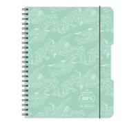 Herlitz® Brulion Spirale A4 80 feuilles à carreaux | Cahier Scolaire | Carnet de notes d'études | Cahier d'écriture pour élève | Cahier d'apprentissage de la calligraphie | ECO PP COLORS Menthe