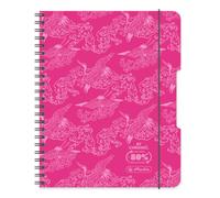 Herlitz® Brulion spirale A5 80 feuilles à carreaux | Cahier Scolaire | Carnet de notes d'études | Cahier d'écriture pour élèves | Cahier d'apprentissage de la calligraphie | ECO PP COLORS Rose