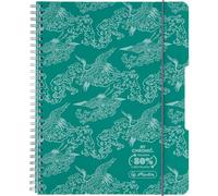 Herlitz® Brulion Spirale B5 80 feuilles à carreaux | Cahier Scolaire | Carnet de notes d'études | Cahier d'écriture pour élève | Cahier d'apprentissage de la calligraphie | ECO PP COLORS Turquoise