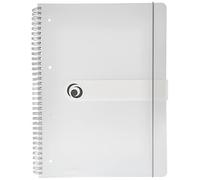 herlitz Cahier spirale A4 80 feuilles micro-perforées cadre 4 mm polypropylène transparent avec gomme
