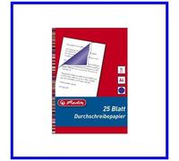 Herlitz 10303717 Lot de 25 feuilles de papier carbone pour écriture à la main A4 (Bleu) (Import Allemagne)