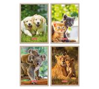 Herlitz® Carnet de notes A7 40 cartes à carreaux Animaux | Carnet à spirale pour enfants | Carnet de notes pour enfants | Couverture souple | Idéal pour les notes scolaires et universitaires de