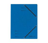 Herlitz – Chemise cartonnée A4, élastique pratique, 3 rabats, carton Colorspan, Bleu