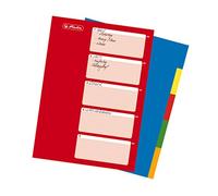 Herlitz Classeur à anneaux Format A4 Polypropylène 5 intercalaires avec index perforation Euro 1-20