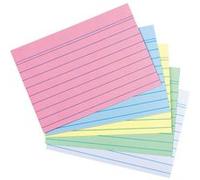 herlitz Fiches bristol, A7, ligné, assorti G