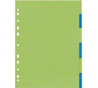 herlitz GREENline Lot de 6 intercalaires A4 en carton bicolore en carton manille aux couleurs intenses
