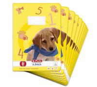 Herlitz Lot de 10 cahiers de 16 feuilles au format A4 Papier FSC Mixte Motifs assortis A4, réglure 8f (à losanges 5 x 7 mm avec bord)