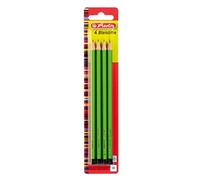 Herlitz Lot de 4 crayons Scolair H - Mine incassable - Sous blister
