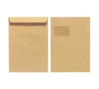 Herlitz Paper24 Lot de 10 enveloppes en papier recy vec fenêtre Marron Format C4 90 g