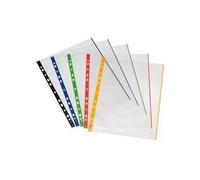 Herlitz Pochette perforée A4 transparente, bord coloré