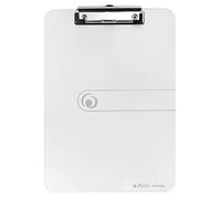 Herlitz Porte-Bloc A4 en PP avec Mécanisme de Serrage/Œillet de Suspension, Transparent