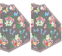 Herlitz Porte-revues A4 en carton ondulé série Ladylike Motif papillons 7 cm (Lot de 2)