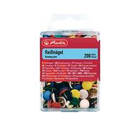 Herlitz Punaises, 200 Pièces en Boîtier, Couleurs Assorties, Diamètre: 9, 5 mm