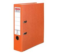 Herlitz® Q.file Classeur de documents A4 | Dos 8cm | Étiquette bilatérale remplaçable | Mécanisme de sonnerie à 2 anneaux avec barre de pression | Raccords durables enduits de film PP | Orange