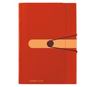 Herlitz trieur 12 onglets en polypropylène recyclé élastique pour cartes de visite orange