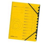 herlitz Trieur easyorga, A4, carton, 12 compartiments, jaune G