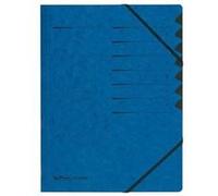 Trieur easyorga, A4, carton, 7 compartiments, bleu