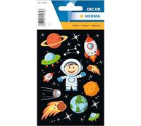 HERMA 15230 Stickers animaux Le petit astronaute (33 autocollants, papier, mat) autocollant, motif permanent, étiquettes pour filles et garçons, multicolores