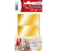HERMA 15287 Lot de 9 autocollants de Noël dorés - 34 x 67 mm - Étiquettes de fermeture pour cadeaux - Points adhésifs pour décoration de Noël - Calendrier de l'Avent - Décoration d'hiver - Lettres DIY