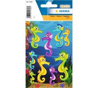 HERMA 15398 Stickers Seahorse Small Large, 9 Pieces, Neon Animals Stickers with