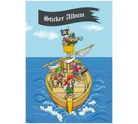 HERMA 15417 Album d'autocollants Motif pirate A5 vide (16 pages, papier spécial enduit) Autocollants à collectionner, 1 livre d'autocollants pour garçon, vierge