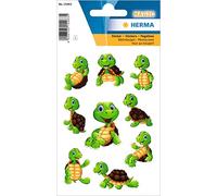HERMA 15463 Lot de 9 autocollants en forme de tortue avec yeux mobiles pour garçons et filles